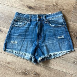 NWT Distressed Denim High Rise Jean Shorts